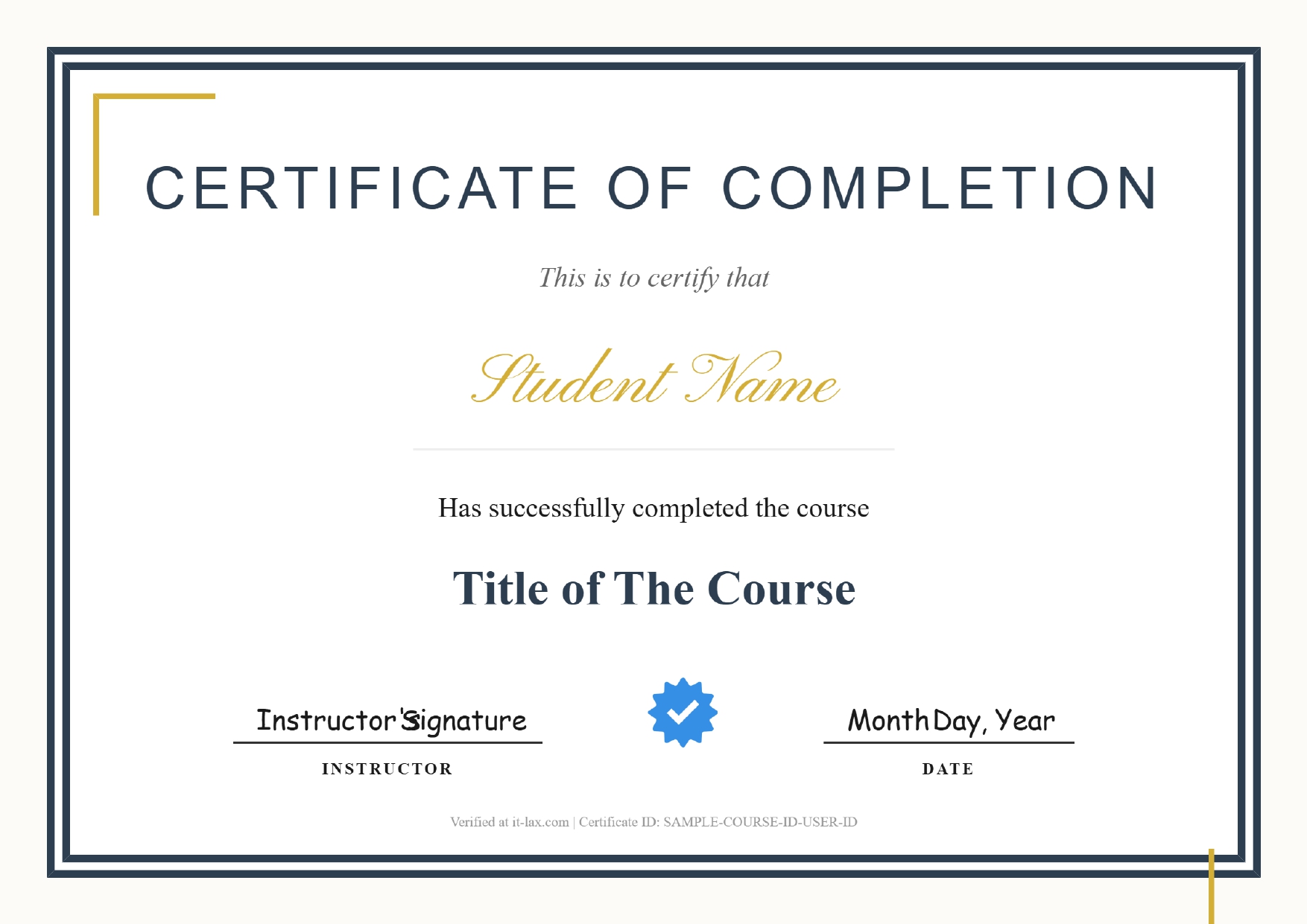 Course Completion Certificate