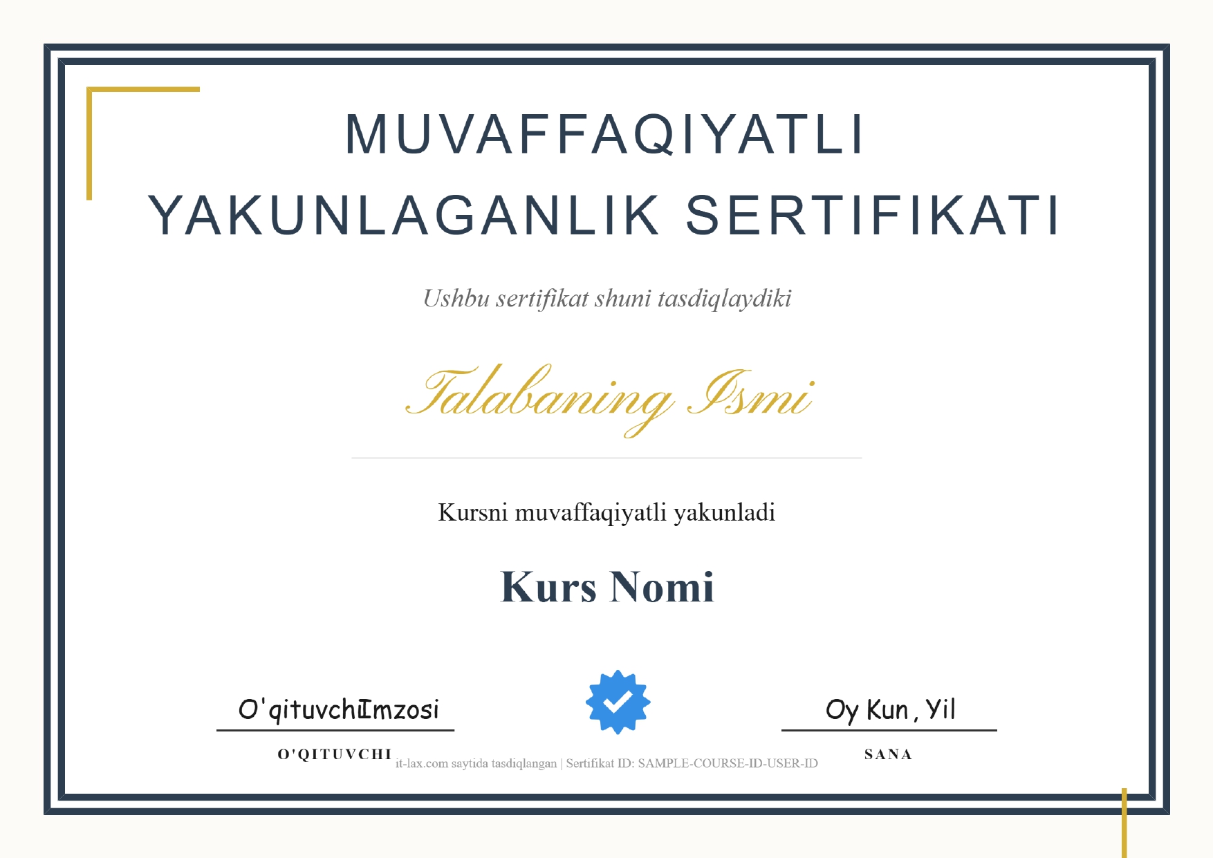 Course Completion Certificate